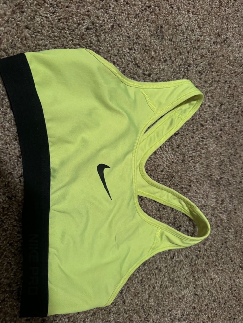 Nike Neon Yellow Sports Bra with Black Underband